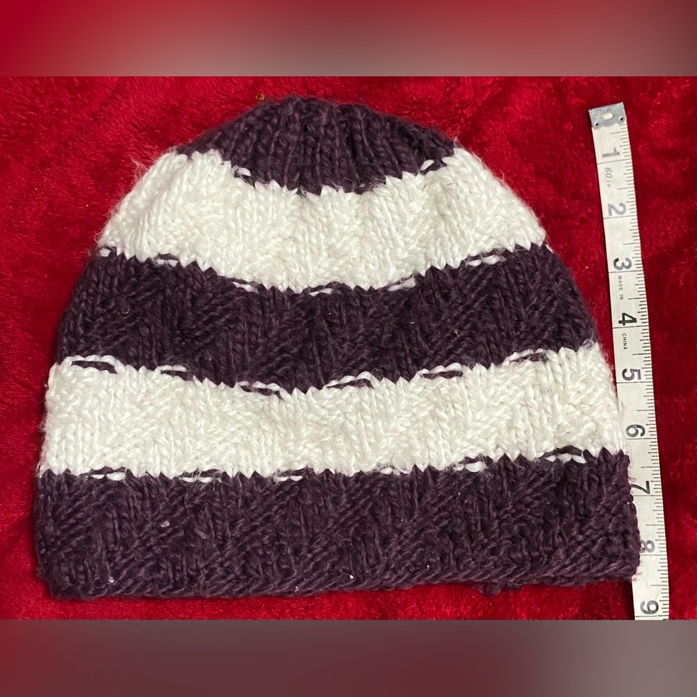 CLOSET CLEAR OUT Adult Like New Warm crotchet hat with liner No stains CUTE WARM - Picture 3 of 6